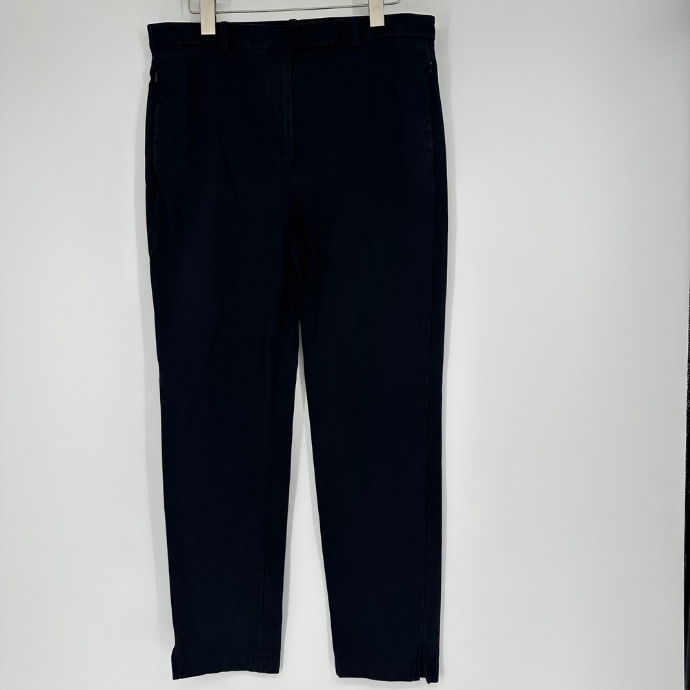 Theory Womens Black HW Taper Pant Bistretch 3 High Rise Ankle Slit Trousers 10